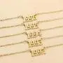 EXGOX Birth Year Number Pendant Necklace for Women and Girls Stainless Steel Old English Friendship Necklace Anniversary Birthday Jewelry 1990-2010