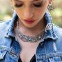 Paz Creations ♥925 Sterling Silver Blue Topaz Statement Necklace