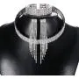 Udalyn Silver Fringe Crystal Rhinestone Bridesmaid Jewelry Sets for Women Necklace and Earring Set for Wedding with Crystal Bracelet Udalyn Silver Fringe Crystal Rhinestone Bridesmaid Jewelry Sets for Women Necklace and Earring Set for Wedding with Crystal Bracelet
