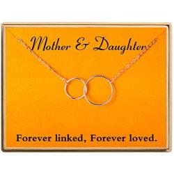Ldurian Necklace Two Interlocking Infinity 2 Circles Pendants, Women Jewelry, Birthday Gift for Mother Daughter Aunt Niece Cousin Sisters Friends…