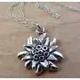 Sterling Silver Edelweiss Flower Charm Necklace, 18'' Cable Chain Sterling Silver Edelweiss Flower Charm Necklace, 18'' Cable Chain