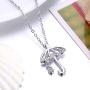 BEAUTY CHARM Womens Sterling Silver Umbrella Pendant Necklace Cubic Zircon Umbrella Necklace