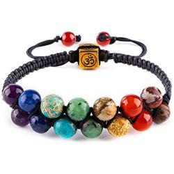 Chakra Bead Bracelets for Women - 8mm 7 Chakra Healing Bracelet with Real Stones Anxiety Meditation Yoga Gemstone Jewelry