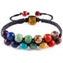 Chakra Bead Bracelets for Women - 8mm 7 Chakra Healing Bracelet with Real Stones Anxiety Meditation Yoga Gemstone Jewelry