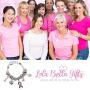 Lola Bella Gifts Crystal '' Keep the Faith'' Pink Ribbon Breast Cancer Awareness Charm Bracelet with Gift Box