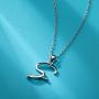 EUDORA Sterling Silver Necklace 26 Letters Alphabet Personalized Charm Pendant with 18inch O-Ring Chain