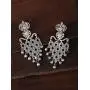 Aheli Bollywood Designer Indian Faux Kundan Stone Enamel Pearl Chandbali Dangle Earrings Ethnic Wedding Jewelry for Women