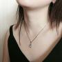 JIANGXIN Waterdrop Birthstone 925 Sterling Silver White Gold Plated Fine Jewelry Set for Women Pendant Necklace Stud Earring
