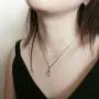 JIANGXIN Waterdrop Birthstone 925 Sterling Silver White Gold Plated Fine Jewelry Set for Women Pendant Necklace Stud Earring