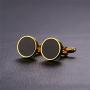 U7 Men Women Simple Cufflinks Modern Tuxedo Shirt Studs 18K Gold/Platinum Plated Cuff Links