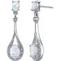 Created Opal Earrings Sterling Silver Oval Shape 3.50 Carats