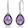 Gem Stone King 925 Silver Amethyst Pear Shape Pendant and Earrings Set (19.50 cttw Birthstone with 18 Inch Silver Chain) Gem Stone King 925 Silver Amethyst Pear Shape Pendant and Earrings Set (19.50 cttw Birthstone with 18 Inch Silver Chain)