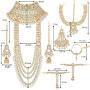 Aheli Ethnic Indian Traditional Bollywood Fashion Kundan Bridal Jewelry Set with Choker Earrings Maang Tikka Hathphool for Women