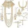 Aheli Ethnic Indian Traditional Bollywood Fashion Kundan Bridal Jewelry Set with Choker Earrings Maang Tikka Hathphool for Women