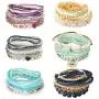 LOYALLOOK 6 Sets Bohemian Stackable Bead Bracelets for Women Stretch Bangles Bohemian Style Stretch Multilayered Bracelet Set LOYALLOOK 6 Sets Bohemian Stackable Bead Bracelets for Women Stretch Bangles Bohemian Style Stretch Multilayered Bracelet Set
