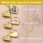 GOLDCHIC JEWELRY Heart Locket Necklace,18K Gold Plated/Platinum Plated/Rose Gold Flower/Tree of Life Memorial Photo Locket Necklace with Picture with 20”+2” Chain,with Gift Box