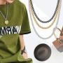 FaithHeart Mens Curb Link/Figaro Chain Necklace, 3/5/8/9/12 MM Width 16-32 Inch Length Personalized Necklaces, Hip-Hop Strong Stainless Steel Sturdy Chains (Send Gift Box)