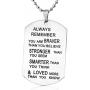 TISDA Always Remember You are Braver Than You Believe Jewelry Necklace/Keyring Stainless Steel Pendant