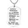 TISDA Always Remember You are Braver Than You Believe Jewelry Necklace/Keyring Stainless Steel Pendant TISDA Always Remember You are Braver Than You Believe Jewelry Necklace/Keyring Stainless Steel Pendant