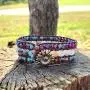 YGLINE Boho Handmade Natural Stone Bead 3 Row Wide Wrap Wrist Statment Bracelet Jewelry Collection YGLINE Boho Handmade Natural Stone Bead 3 Row Wide Wrap Wrist Statment Bracelet Jewelry Collection