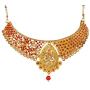 Bindhani Indian Jewelry Bollywood Style Wedding Bridal Bridemaids Gold Plated Kundan Choker Necklace Earrings Tikka Jewellery Set for Women
