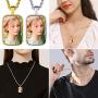 ChainsHouse Personalized Photo Necklace Men Women, Stainless Steel/18K Gold Plated Chain, Custom Picture Image Engrave Text Rectangular/Heart/OvalPendant Memorial Jewelry
