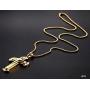 Gold Crucifix Necklace 20 Time More 14 Ct (Karat) Gold Filled Overlay Than Other Cheap Jewelry with A 22'' Chain (inch) Beautiful Jesus Cross USA Made!