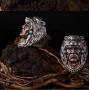 Wolf Ring for Men, Viking Warrior Odin Rings, Norse Viking Wolf Head Ring, Retro Wolf Totem Rings, Wolf Amulet Ring, Punk Animal Wolf Jewelry for Men Boys