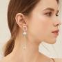 Sllaiss Aurora Linear Drop Earrings for Women with Swarovski Crystals 14K Gold Plated Dangle Earrings Fashion Jewelry Gifts