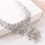 EVER FAITH Crystal Art Deco Bridal Stretch Bracelet Bundle Vintage Bridal Necklace Earrings Set