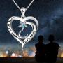 Star and Moon Heart Necklace 925 Sterling Silver Necklace I Love You Forever Pendant with Cubic Zirconia, Valentines Mothers Day Jewelry Gifts for Girls Couples Girlfriend Mom Wife