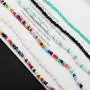 Wremily 4-12 Pieces Beaded Choker Necklaces for Women Girls Boho Seed Bead Choker Set Hawaiian Handmade Turquoise Beach Beads Necklace Chain Jewelry