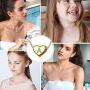 Tiny Heart Initial Necklace 18K Gold Plated Handmade Dainty Heart Letter Necklace Personalized A to Z 26 Alphabet Necklace Gift for Women, Girls, Children