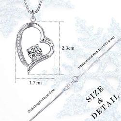 AmorAime Heart Necklace for Women 925 Sterling Silver 5A Cubic Zirconia Adjustable Rose Gold Dainty Necklace Gift for Birthday or Mothers Day