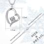 AmorAime Heart Necklace for Women 925 Sterling Silver 5A Cubic Zirconia Adjustable Rose Gold Dainty Necklace Gift for Birthday or Mothers Day