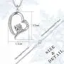 AmorAime Heart Necklace for Women 925 Sterling Silver 5A Cubic Zirconia Adjustable Rose Gold Dainty Necklace Gift for Birthday or Mothers Day