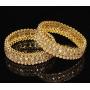 SANARA Ethnic Indian Bollywood Gold Plated Traditional Reverse AD Stone Bangle Bracelet Set Women Wedding Jewelry