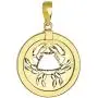 14K Yellow Gold Reversible Round Cancer Crab Zodiac Sign Pendant 14K Yellow Gold Reversible Round Cancer Crab Zodiac Sign Pendant