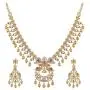 Tarinika Tanu Gold-Plated Indian Jewelry Set with Necklace and Earrings - White Red Green Tarinika Tanu Gold-Plated Indian Jewelry Set with Necklace and Earrings - White Red Green