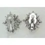 Faship Gorgeous Crystal Rhinestone Floral Clip On Earrings