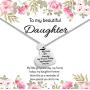 Daughter Gift from Mom or Dad - MY LITTLE GIRL YESTERDAY MY FRIEND TODAY MY DAUGHTER FOREVER Heart Pendant Necklace for Women & Teen Girls