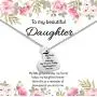 Daughter Gift from Mom or Dad - MY LITTLE GIRL YESTERDAY MY FRIEND TODAY MY DAUGHTER FOREVER Heart Pendant Necklace for Women & Teen Girls