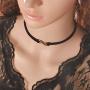 Olbye Infinity Necklace Choker Black Leather Charm Necklace Jewelry for Women and Girls Simple Minimal Necklace (Infinity Charm)
