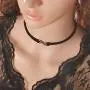 Olbye Infinity Necklace Choker Black Leather Charm Necklace Jewelry for Women and Girls Simple Minimal Necklace (Infinity Charm)