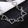 Simple Geometric Hearts Necklace Lolita Choker Chain Cuban Chunky Clavicle Chain Necklace Punk Chic Style Street Fashion Wedding Dress Jewelry for Girls Women