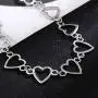Simple Geometric Hearts Necklace Lolita Choker Chain Cuban Chunky Clavicle Chain Necklace Punk Chic Style Street Fashion Wedding Dress Jewelry for Girls Women