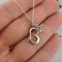 FashionJunkie4Life Sterling Silver Queen B with Crown and Stinger Pendant Necklace, 18'' Chain, Queen Bee
