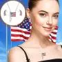 Lola Bella Gifts Crystal USA American Flag Pendant Necklace and Earrings Set with Gift Box Lola Bella Gifts Crystal USA American Flag Pendant Necklace and Earrings Set with Gift Box