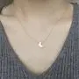 Wanderer Moon Pendant Necklace, High Polished Gold Silver Crescent Star-shaped Short Necklace Chain Jewellery for Women and Girls