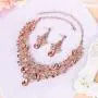 BriLove Womens Costume Elegant Crystal Flower Scroll Teardrop Statement Necklace Dangle Earrings Set BriLove Womens Costume Elegant Crystal Flower Scroll Teardrop Statement Necklace Dangle Earrings Set